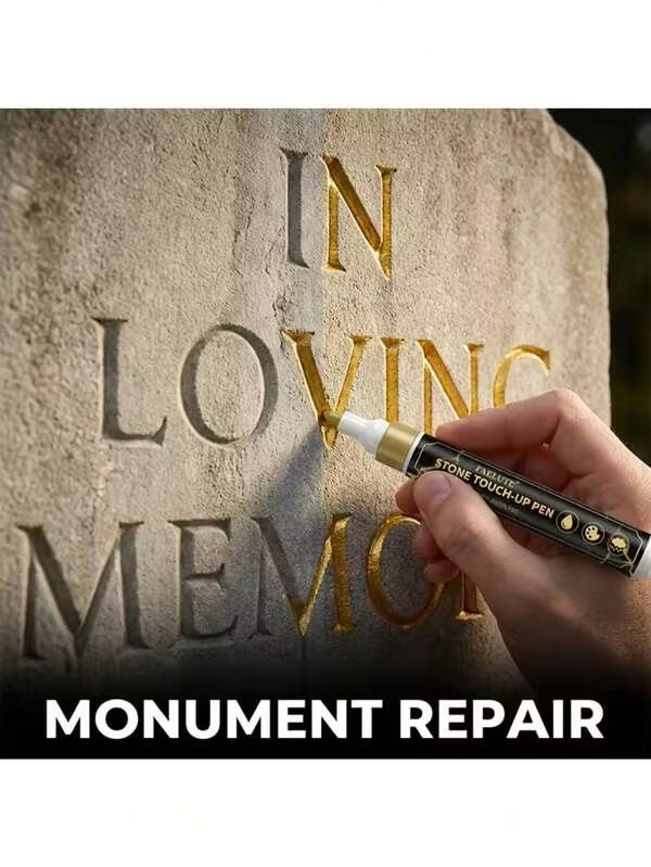 Gravestone Marker Pen | Restore Gravestones And Granite, Marble. Faded Text On Stone Surface, Weather-Resistant, Quick-Drying Oil-Based Fine Tip, For Cemetery Maintenance And Marble/Tile Color Restoration, Designed Specifically For Gravesite Upkeep