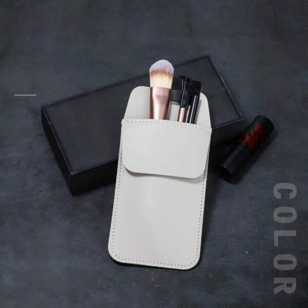 Leather PU Minimalist Modern Beauty Makeup Eyebrow Pencil Case And Pencil Clip