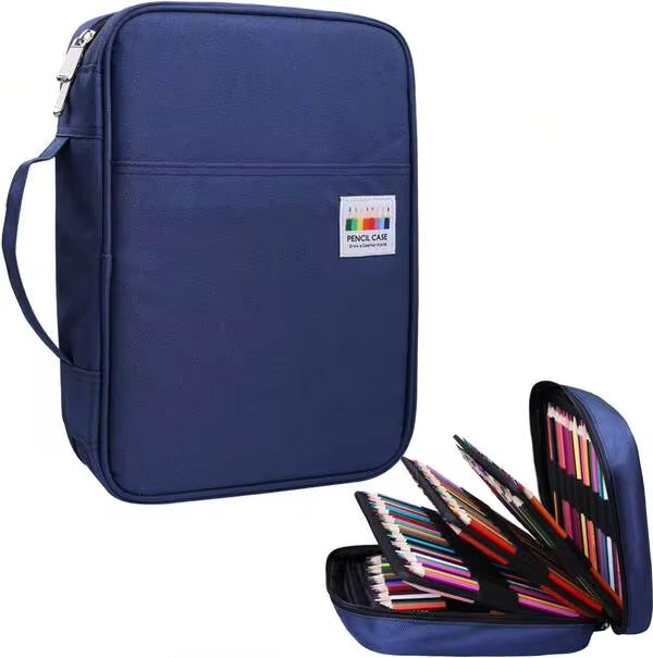 TYD 220 Slots Colored Pencil Case Large Capacity Pen Holder For Artist Painter Zipper Organizer Bag For Marker Highlighter Storage Case For Office Sketch Travel Supplies (Black)