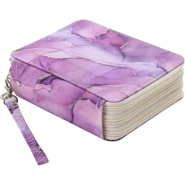 TYD PU Pencil Case With 72 Slots - Colored Pencil Case Organizer With Zipper For Watercolor Pens Or Markers