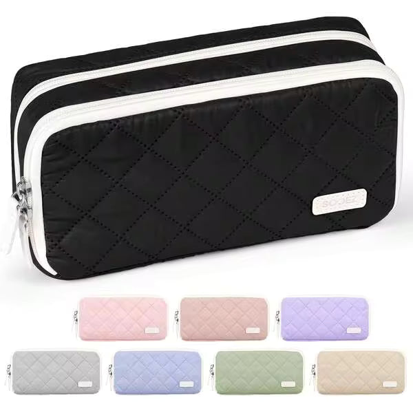 TYD Cute Pencil Case, Aesthetic Pen Pencil Pouch, Extra Large Pencil Bag With Zipper, Special Pencil Holder Stationery Bag Marker Organizer, School Essentials Supplies For Girls Adult Teen, Beige