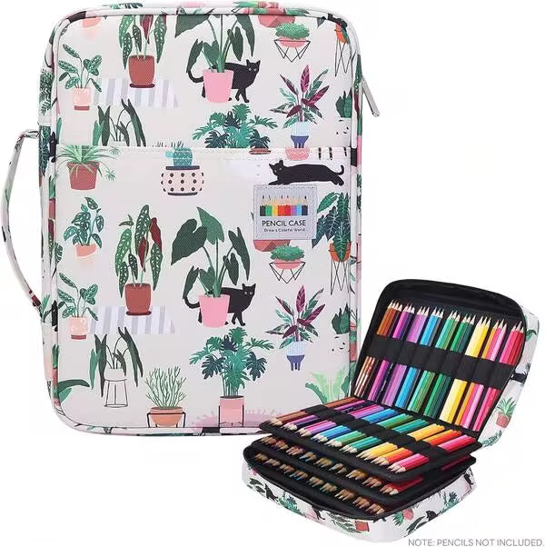TYD 220 Slots Colored Pencil Case Large Capacity Pen Holder For Artist Painter Zipper Organizer Bag For Marker Highlighter Storage Case For Office Sketch Travel Supplies (Black)