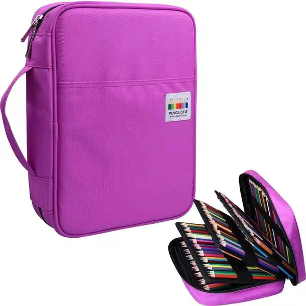 TYD 220 Slots Colored Pencil Case Large Capacity Pen Holder For Artist Painter Zipper Organizer Bag For Marker Highlighter Storage Case For Office Sketch Travel Supplies (Black)