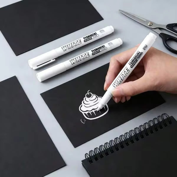 1/3/5pcs White Waterproof Marker Pens, Suitable For DIY Graffiti, Wood, Glass, Painting, Leather, Ledger Marking